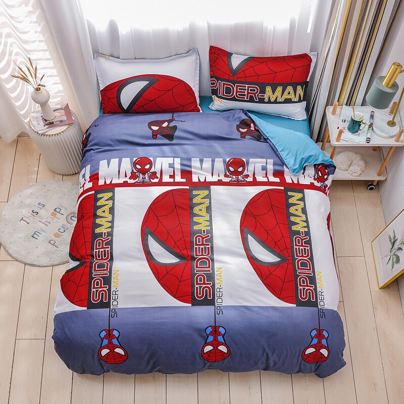 Trọn Bộ 4 Món Cotton Poly Nhập Mẫu SPIDERMAN MARVEL