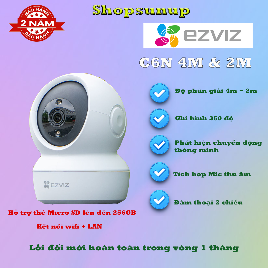 Camera wifi ezviz c6n 1080p 2m xoay 360 hàng chính hãng