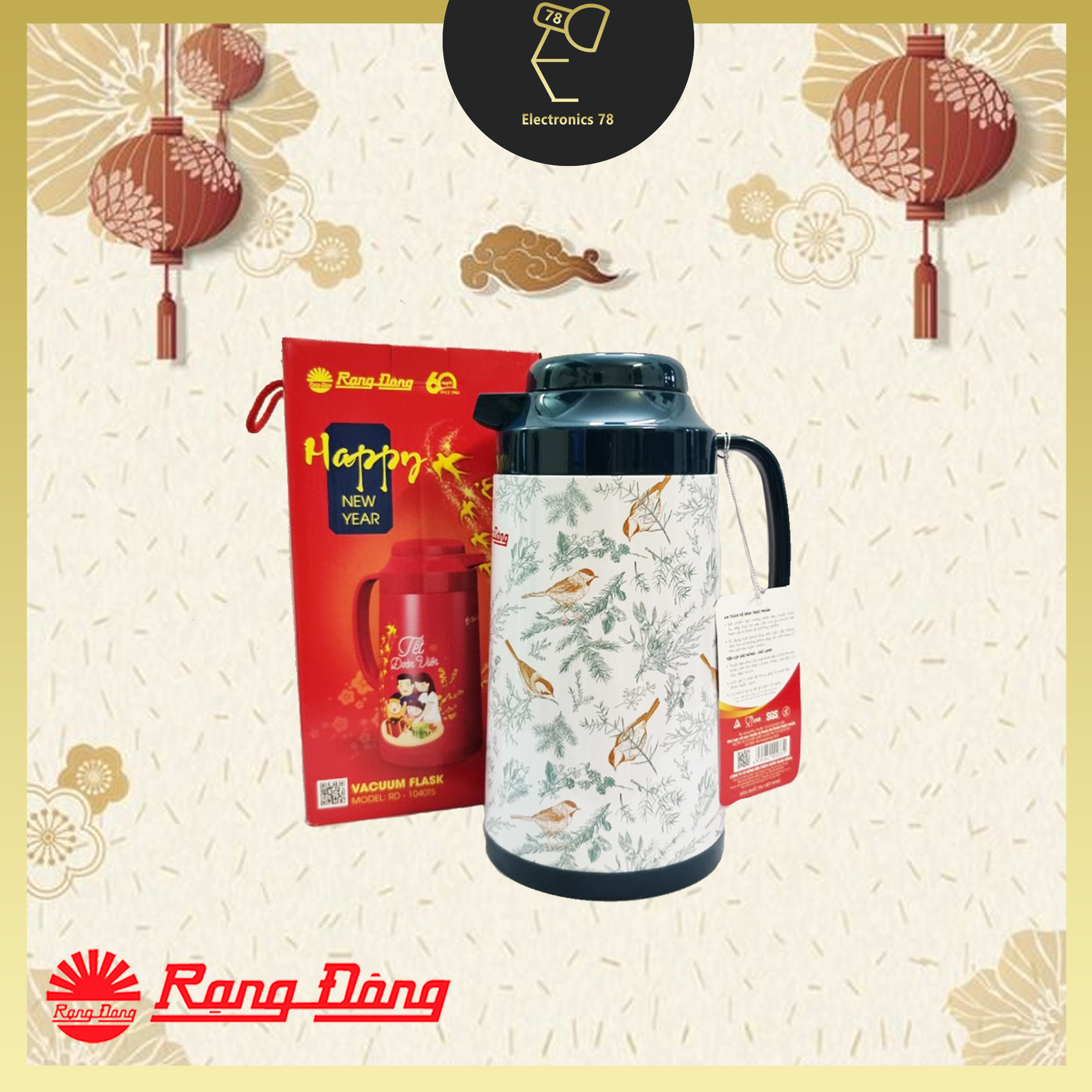 [Phích Tết] Phích giữ nhiệt 1 Lít -  Bình pha trà Rạng Đông RD 1040 TS