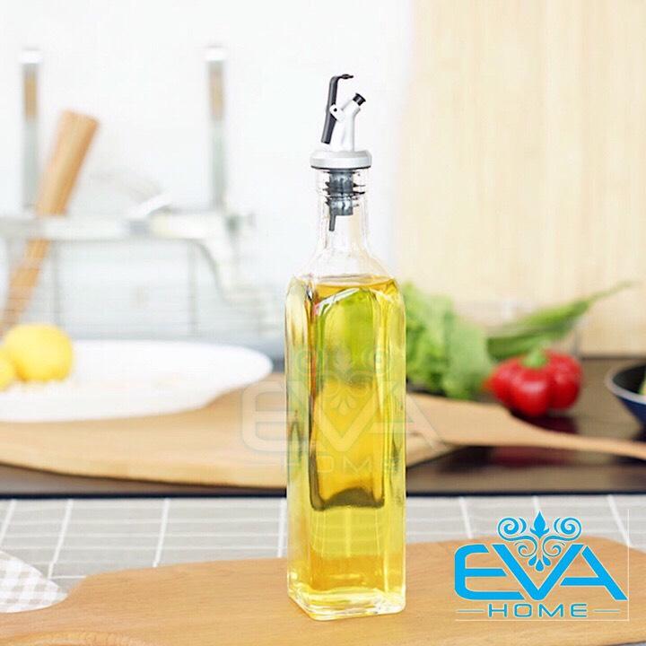 [HCM]Chai Thuỷ Tinh Vuông Đựng Dầu ăn Oil Can Có Vòi Chiết Rót Tiện Lợi 500 Ml