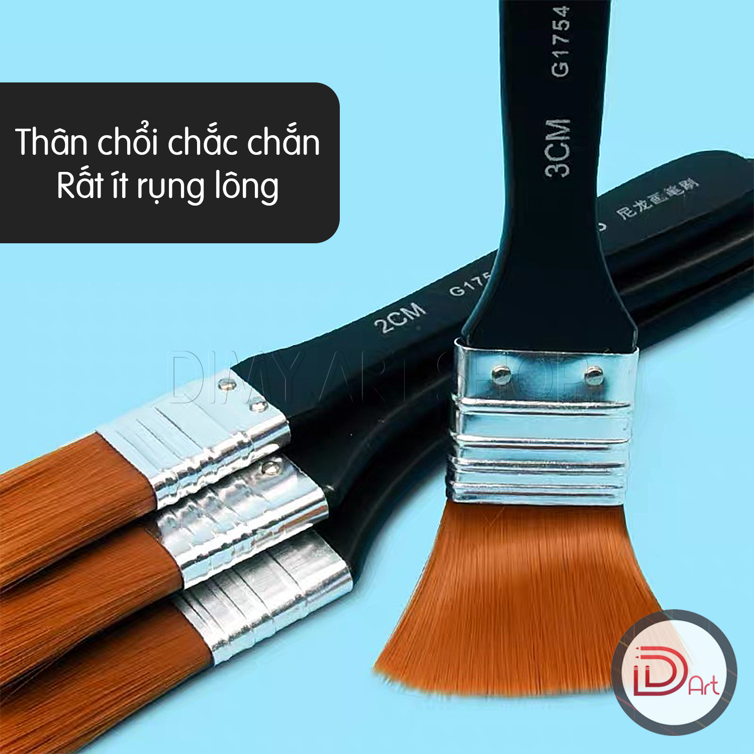 [DIMY ART] Chổi vẽ/panh xô Marie's Nylon, cán đen cao cấp