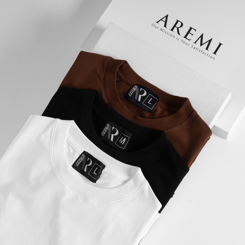 Áo thun T-shirt trơn, Chất Liệu cotton 4 chiều form chuẩn phong cách hiện đại AREMI