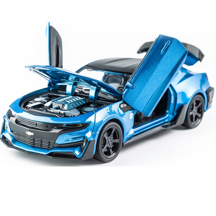 Xe ô tô đồ chơi trẻ em mô hình xe Chevrolet Camaro tỉ lệ 1:32 bằng kim loại có âm thanh và đèn