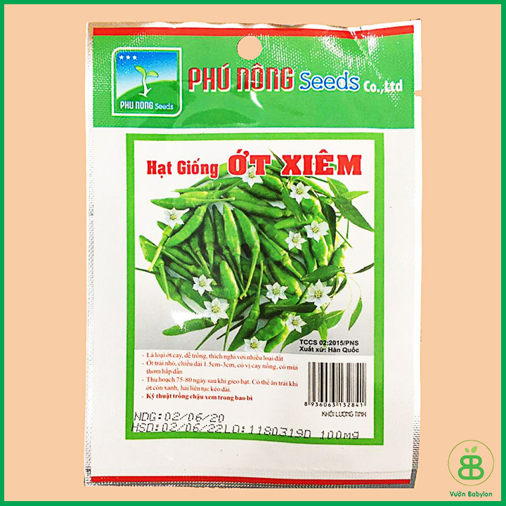 Hạt Giống Ớt Xiêm Cao Sản 0,1Gr