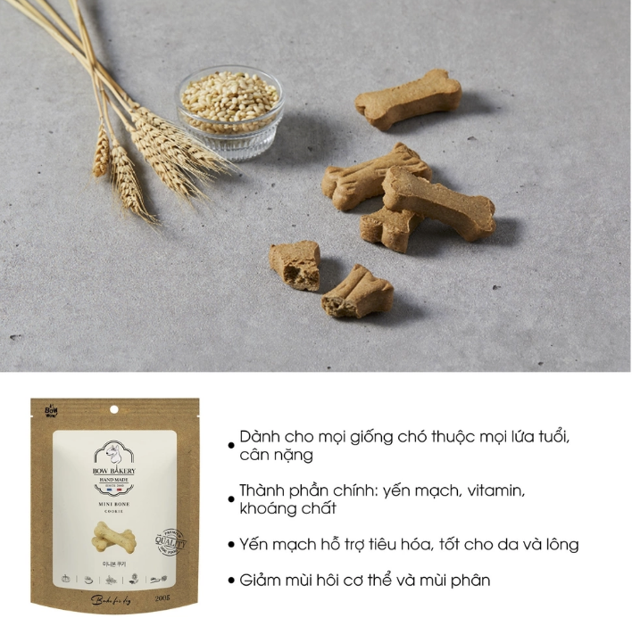 BÁNH COOKIE YẾN MẠCH BOWWOW CHO CHÓ 200GR