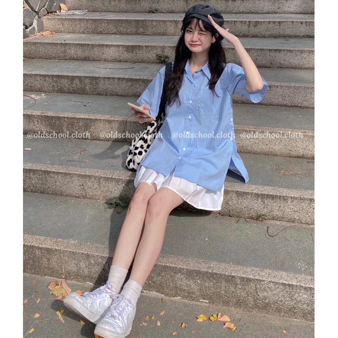 (Oldschoolcloth)ÁO SƠ MI THÔ XẺ TÀ OLDSCHOOL