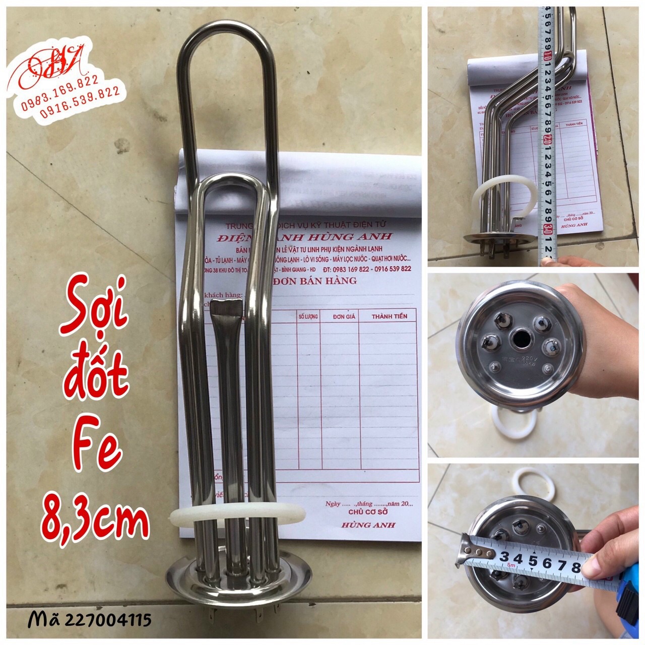 Sợi đốt bình nóng lạnh feroly chính hãng (mặt bích 8.3 cm )