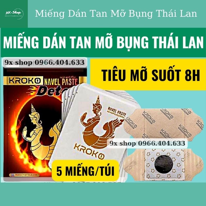 Miếng dán giảm mỡ bụng cấp tốc kroko - miếng dán giảm cân hiệu quả tan mỡ bắp tay đùi bụng thái lan