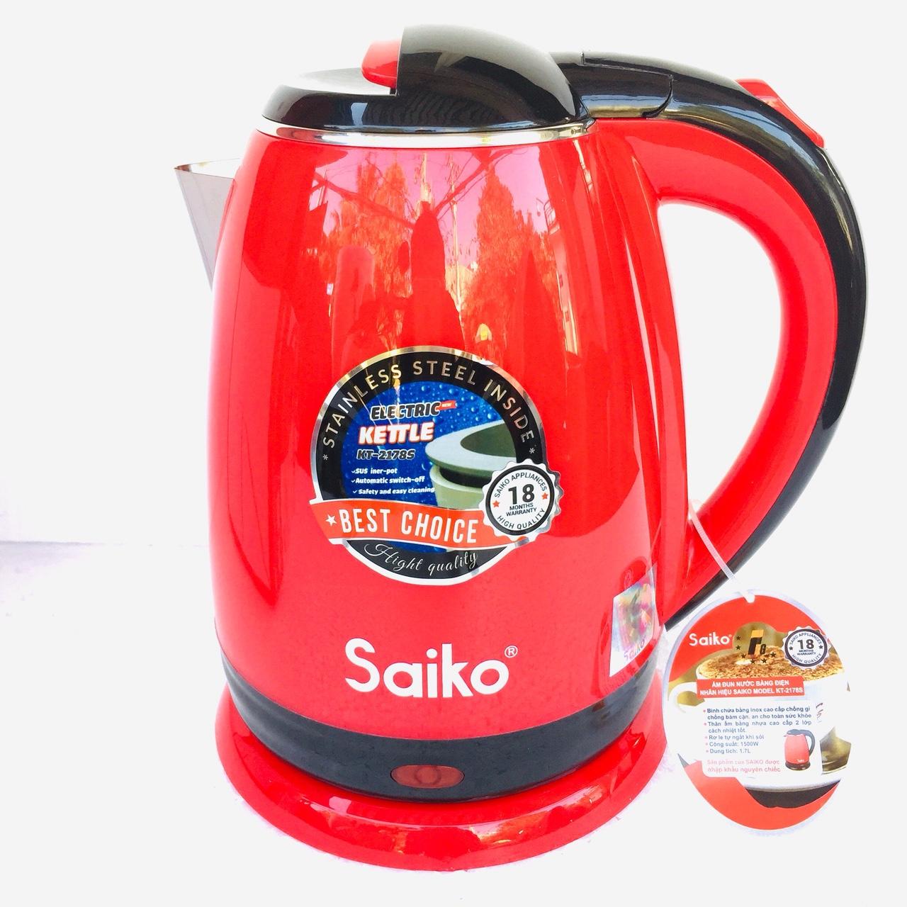 [HCM]Ấm siêu tốc SAIKO KT - 2178S 1.7L (Đỏ)