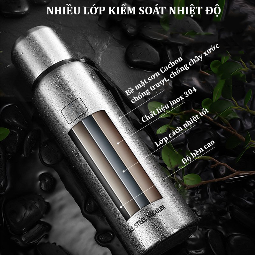Bình Giữ Nhiệt Inox Cao Cấp Dung Tích 500ml,1000ml 2in1 Giữ Nóng Và Lạnh, Chịu Nhiệt Tốt, Độ Bền Cao, Phù Hợp Với Mọi Lứa Tuổi, An Toàn Cho Người Sử Dụng