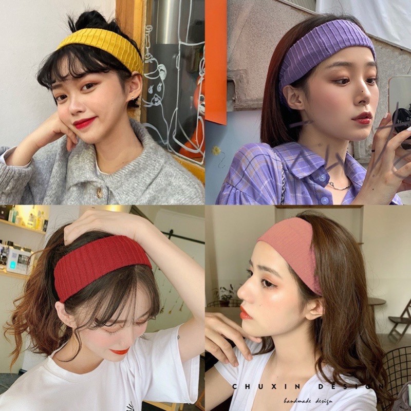 Băng Đô Len Mềm Mịn Co Giãn Headband