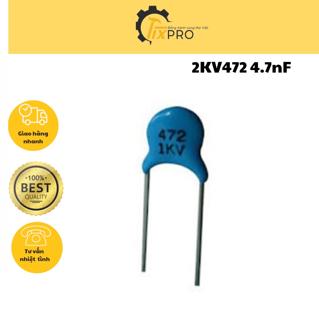 High Voltage Capacitor 2Kv472 4.7Nf 2000V (Pack of 10C)