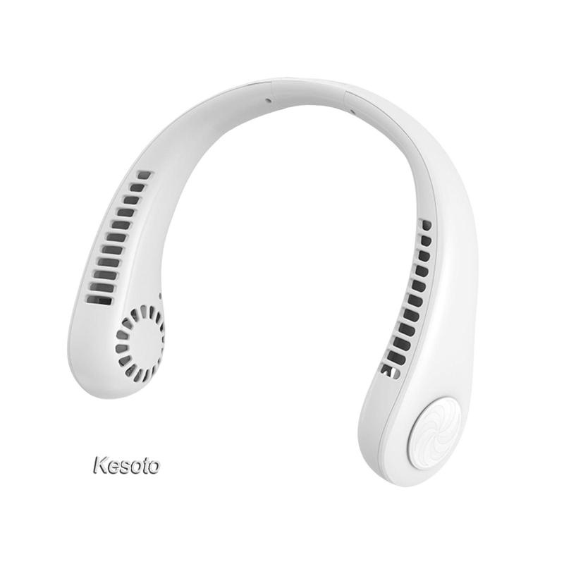 Quạt mini đeo cổ 3 tốc độ 4000mah mini có cổng USB tiện lợi