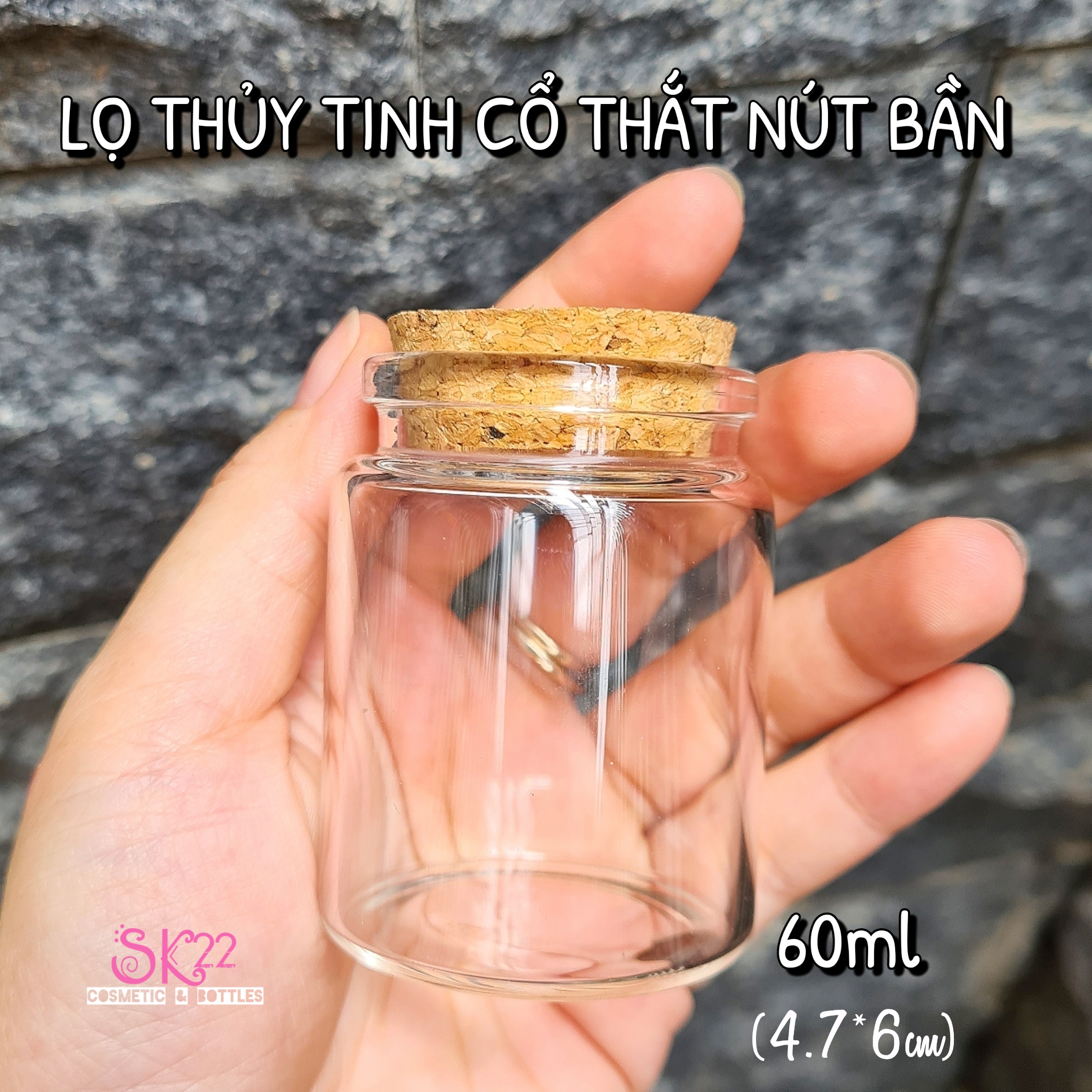 🎀LỌ THỦY TINH NÚT BẦN CỔ THẮT 50ml/60ml/100ml/150ml🎀