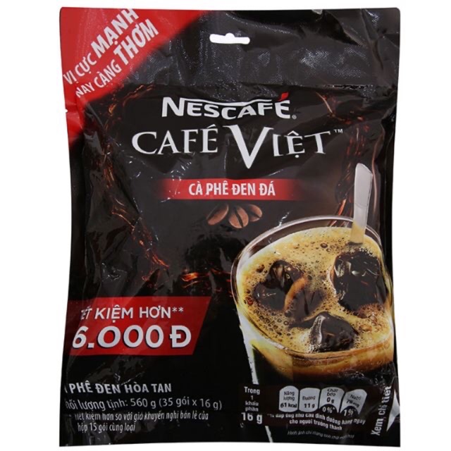 Cà phê hòa tan Nescafe Việt bịch đen 35 gói