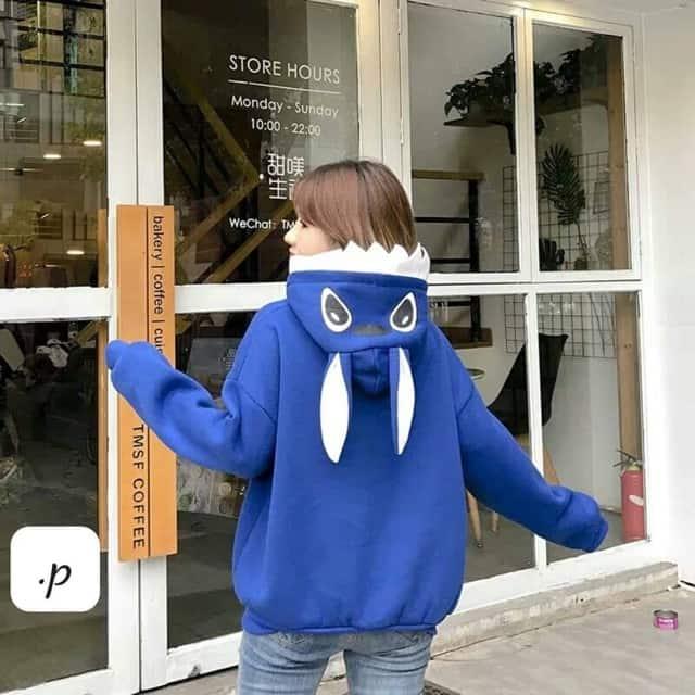 Áo Hoodie Thêu  mũ Thú Cute