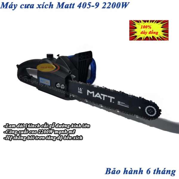 Máy Cưa Xích Dùng Điện MATT 405-9 Công Suất Lớn 2200W-BH 6 Tháng