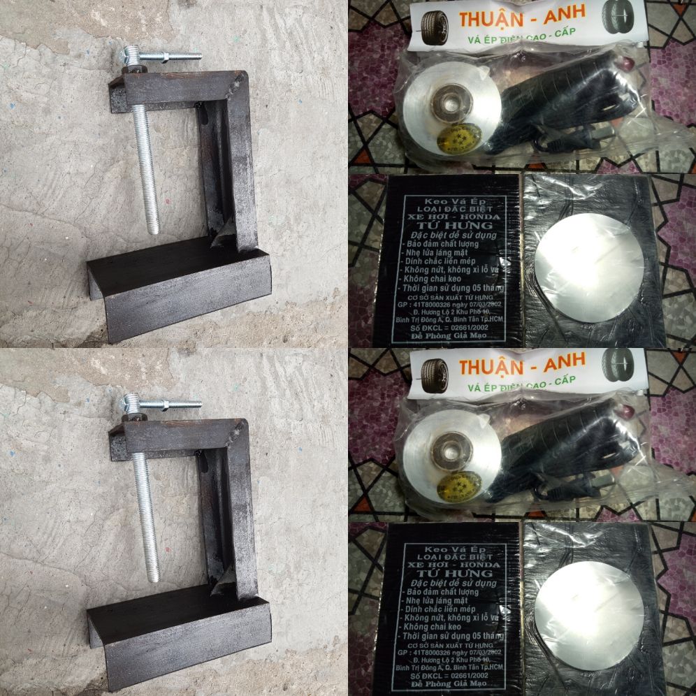 Bộ Vá ép điện Vỏ, ruột (Lốp, Săm) xe đạp xe máy - Bộ Vá chín