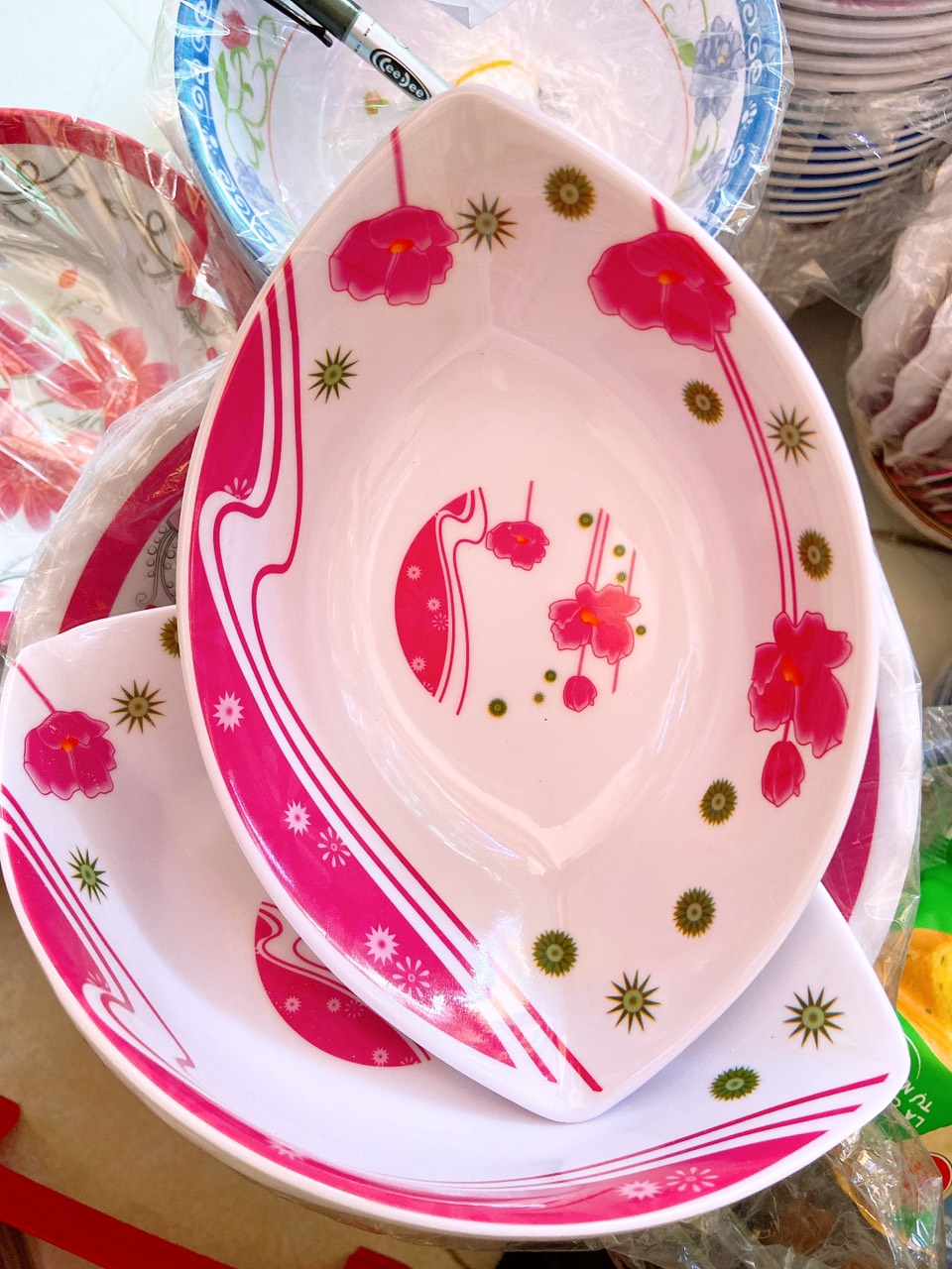 [HCM]Đĩa trái Cây Đĩa Bánh Kẹo Kiểu Chiếc Xuồng 20CM