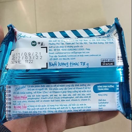 Phô mai con bò cười khối vuông Belcube 78g
