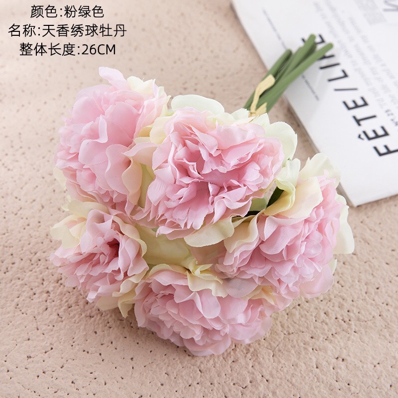 Hoa mẫu đơn cao cấp -Hoa giả decor trang trí nhà cửa chụp ảnh sản phẩm