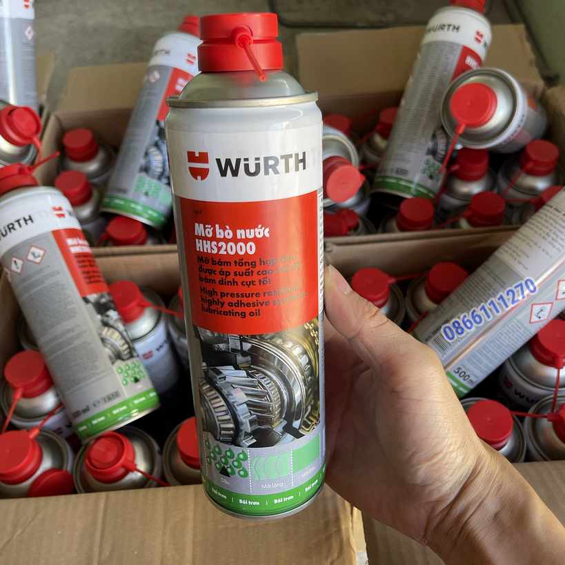 Mỡ bò nước Wurth HHS 2000 Adhesive lubricant 500ml
