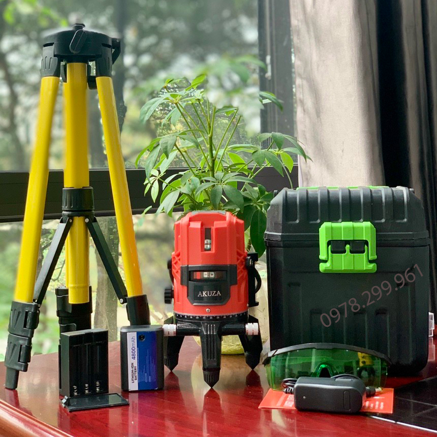 [CHÍNH HÃNG ] MÁY LAZE CÂN BẰNG BẮN CỐT 5 TIA XANH AKUZA CAO CẤP