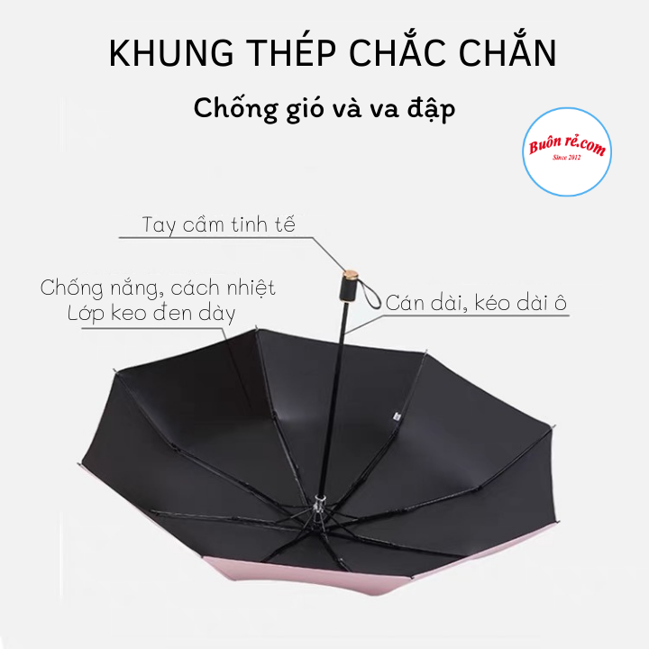 Ô gấp gọn chống tia UV - Ô dù gấp gọn tặng kèm áo mưa giấy tiện ích Br 00555