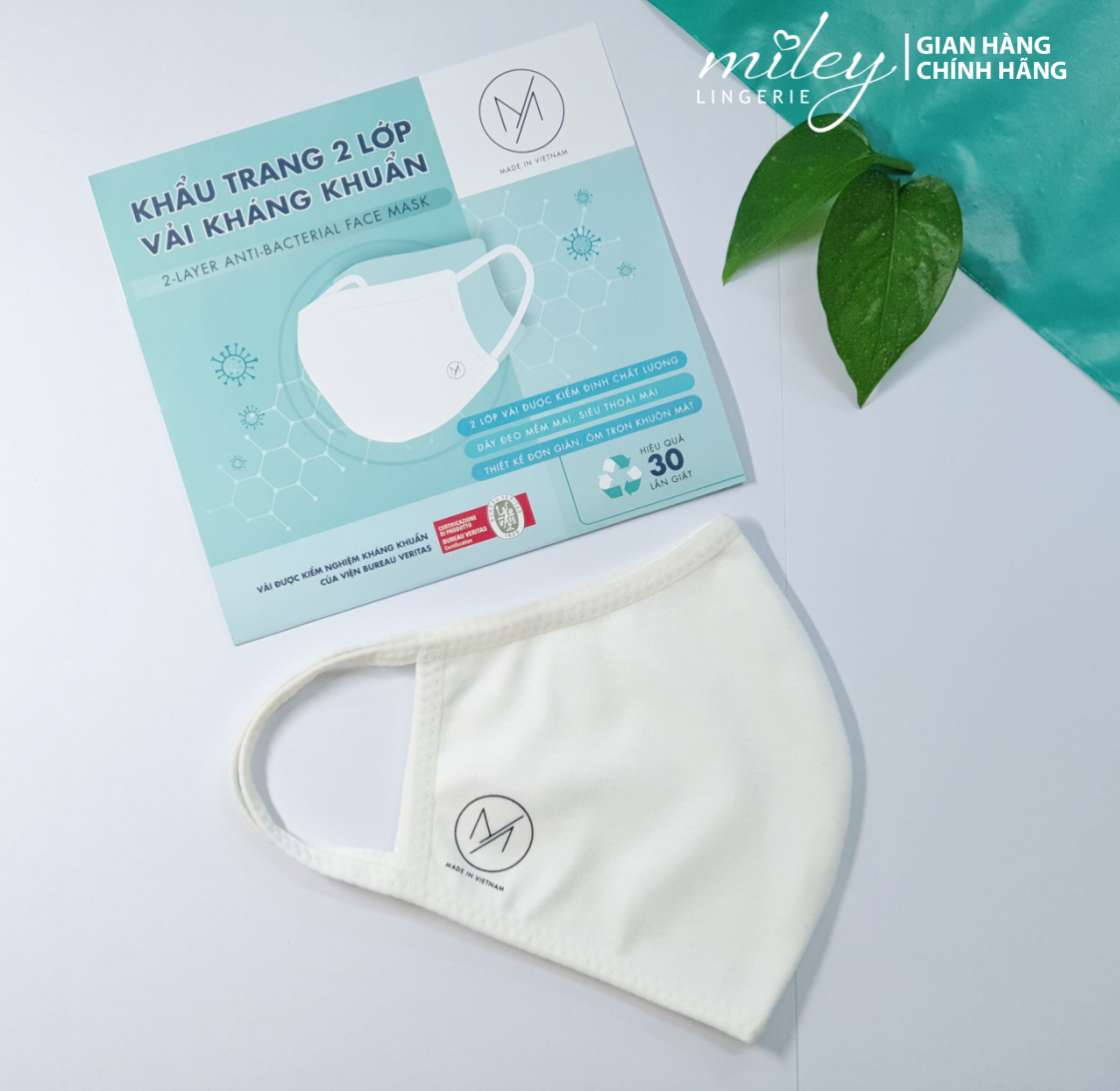 Khẩu Trang Vải Kháng Khuẩn 2 Lớp, Thoáng khí MILEY LINGERIEMask Miley Lingerie