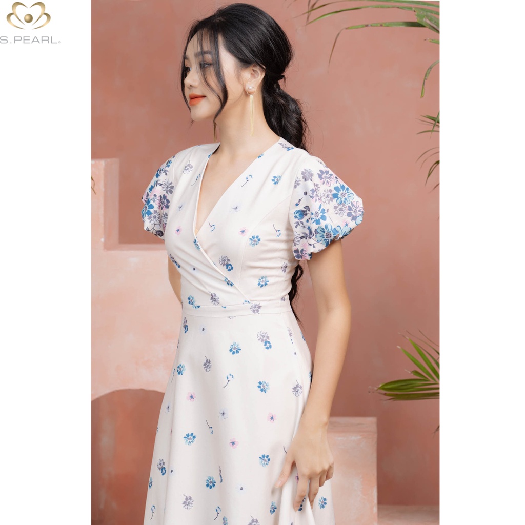 Váy hoa liền FOREVER YOUNG chiết eo dáng dài 20LF6852097