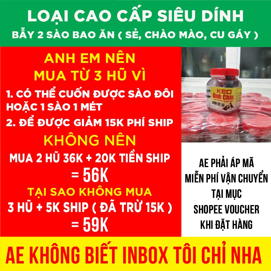 Keo bẫy chim sẻ, cu gáy, chào mào