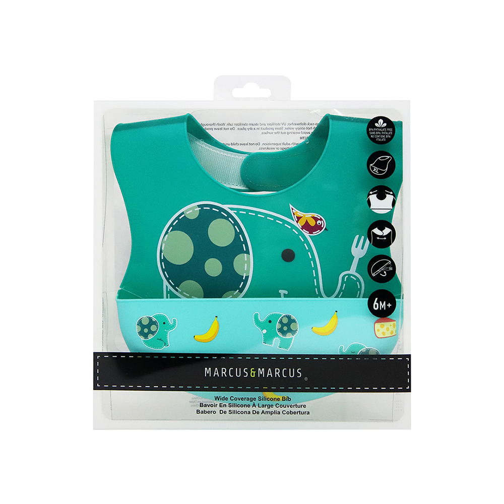Yếm silicon ăn dặm cổ dán cho bé Marcus & Marcus, từ 6 tháng - Ollie