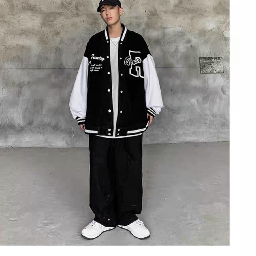 ÁO KHOÁC BOMBER PHỐI MÀU TAY ÁO IN CHỮ RÕ NÉT FORM RỘNG NAM NỮ MẶC THOẢI MÁI CHẤT VẢI DÙ THOÁNG MÁT MỀM MỊN TRÁNH MƯA CHỐNG NẮNG XỊN SÒ