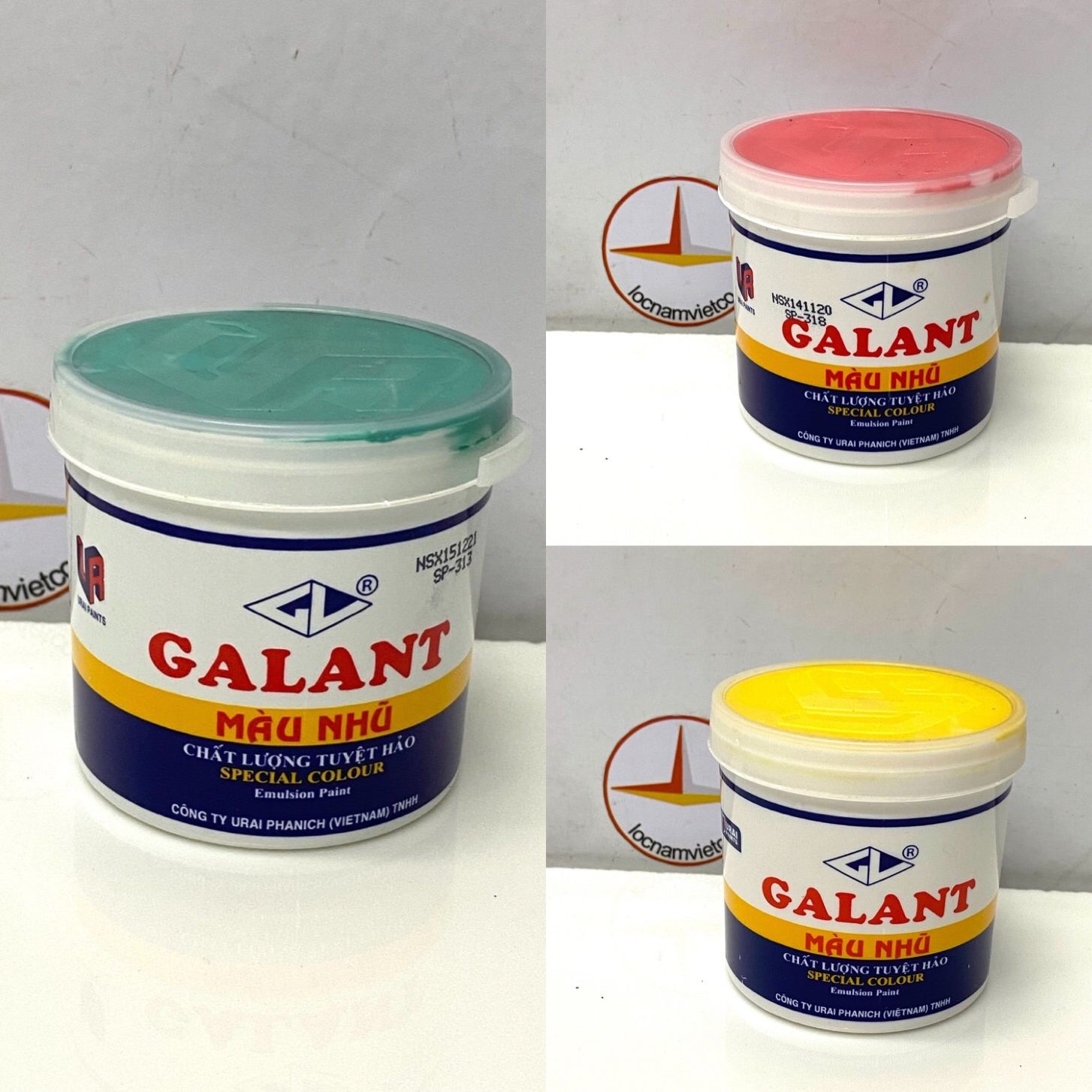 Combo 3 tinh màu, ve màu Galant ( Xanh lá, Đỏ, Vàng )
