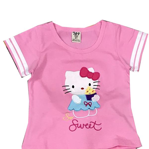 Bộ thun lửng mèo Kitty cho bé 1-6 tuổi