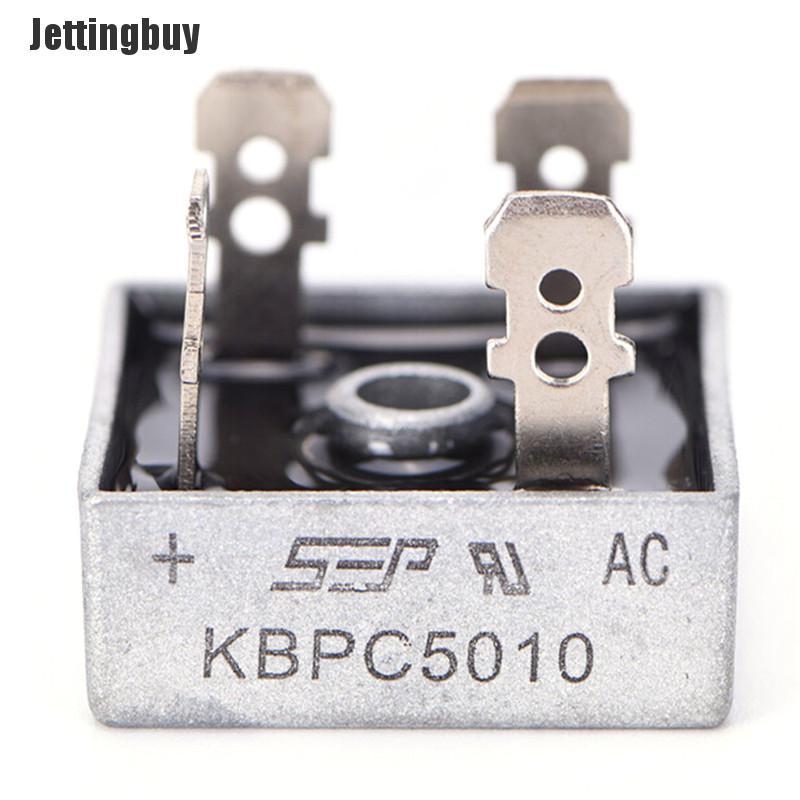Jettingbuy Bộ chỉnh lưu cầu điốt một pha vỏ kim loại 50A 1000V KBPC5010