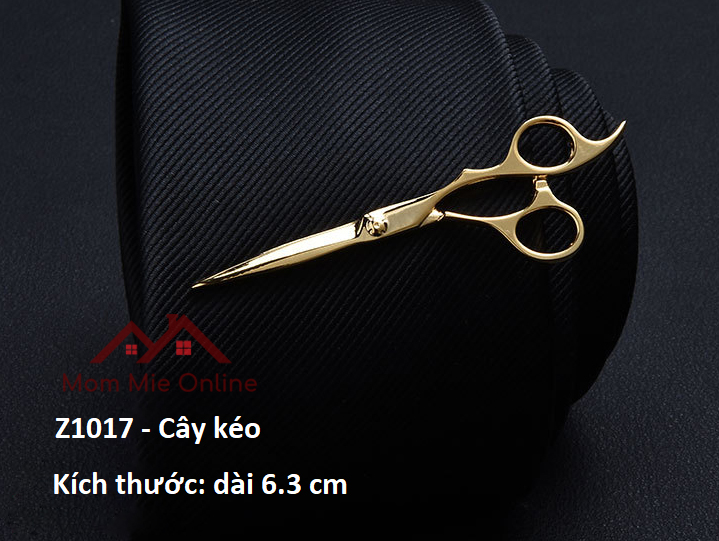 Kẹp cà vạt mẫu hình độc đáo màu vàng
