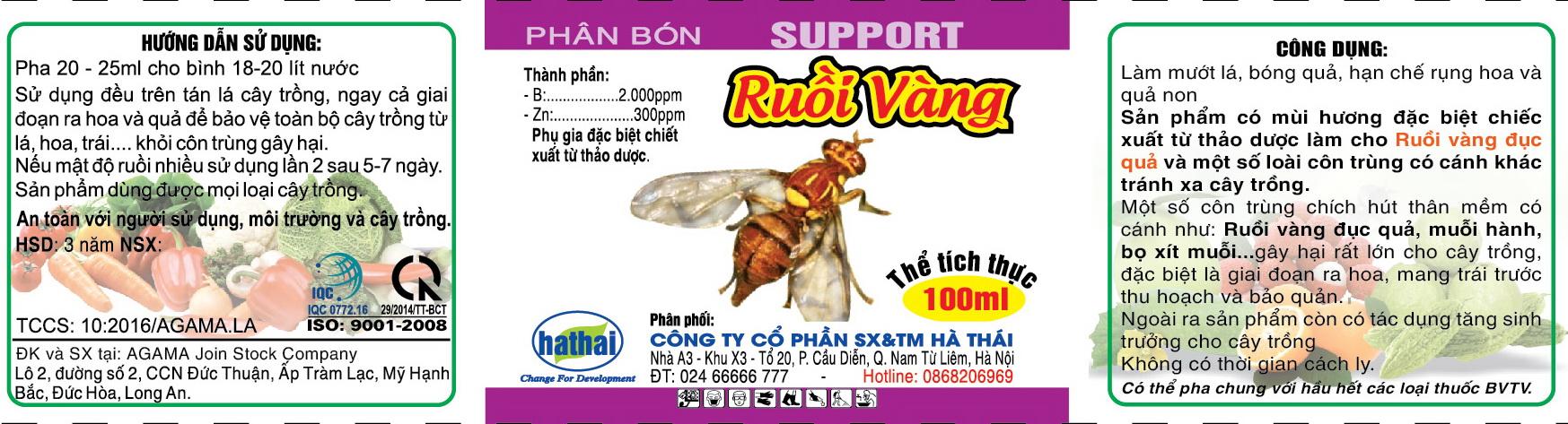 Xua đuổi ruồi vàng Support 100ml  (2 chai)