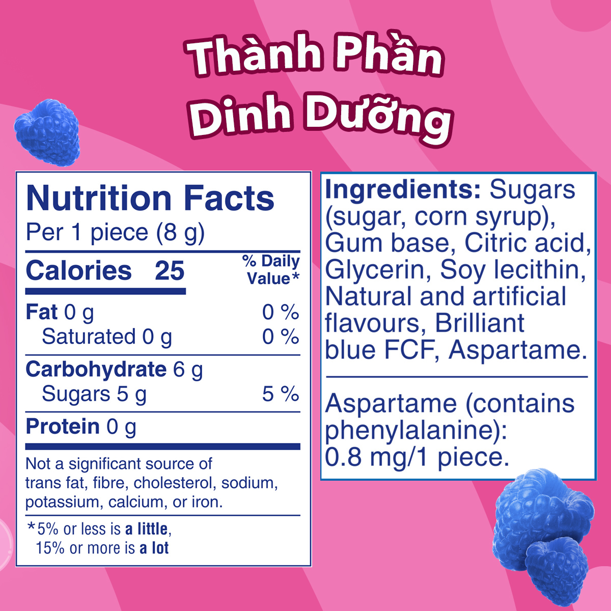 Combo 2 hộp kẹo Sing-gum Hubba Bubba vị mâm xôi