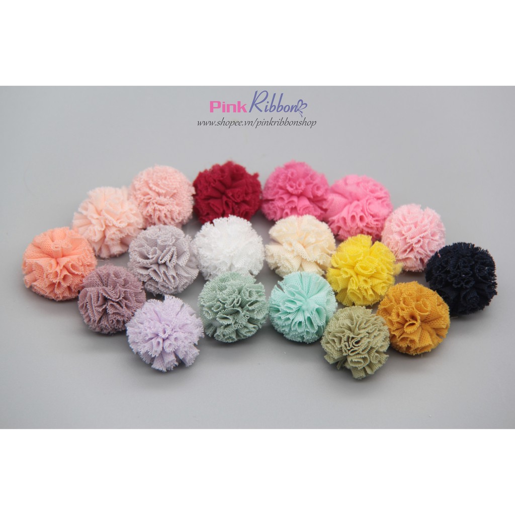 [SET 5 CÁI] Pompom các màu cỡ 2.5cm làm phụ liệu thời trang, may mặc