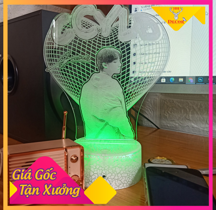 ĐÈN LED GỖ 3D! Sơn Tùng MTP dành tặng fan