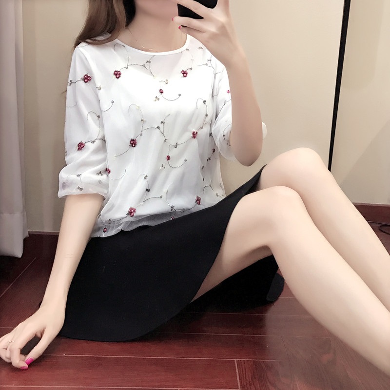 Áo Ren 2 Lớp Thêu Hoa - New Thoi Trang