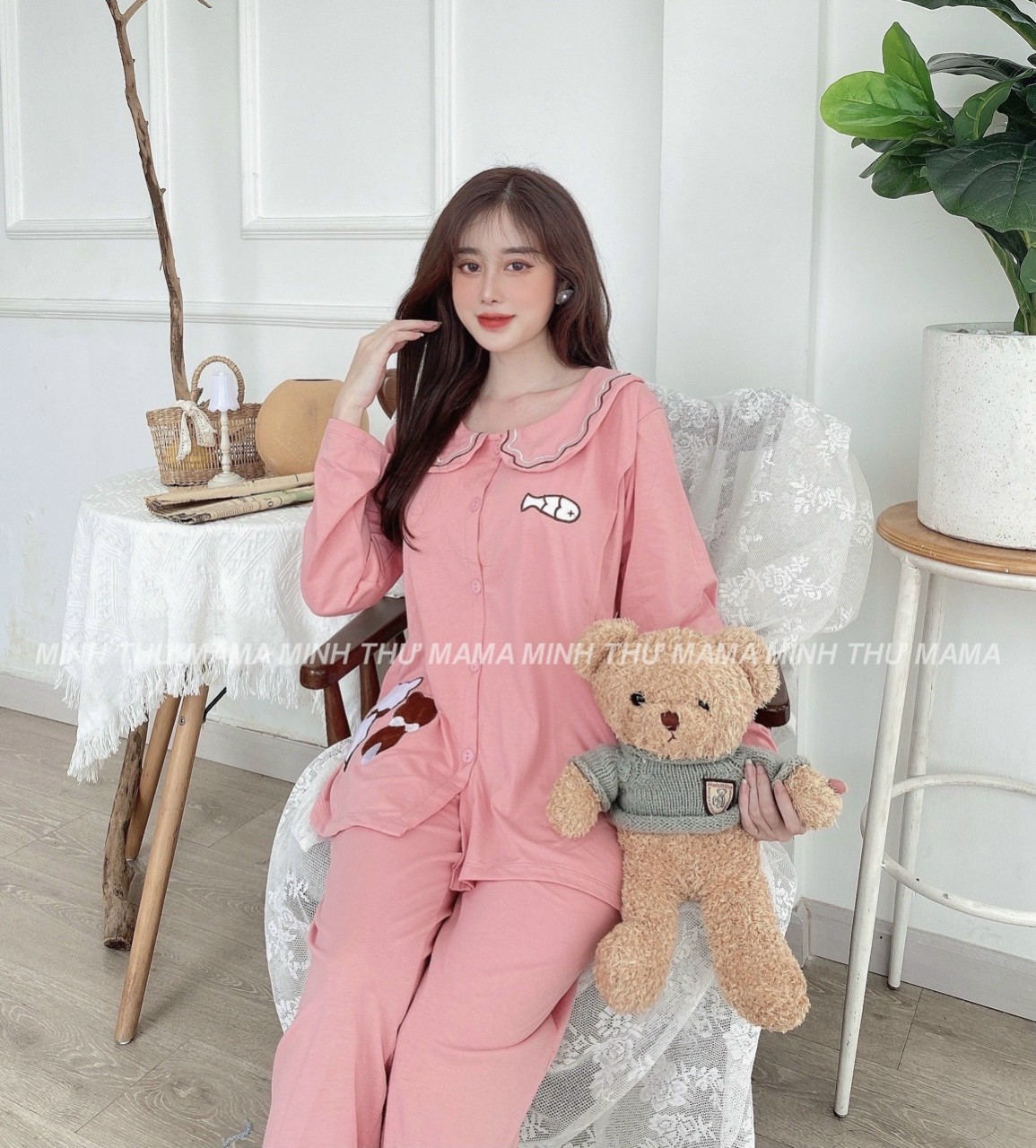 Bộ đồ bầu kết hợp sau sinh