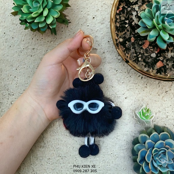 Móc Khóa Búp Bê Lông Thỏ Siêu Mịn