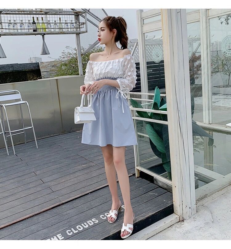 Đầm trễ vai hàng Quảng Châu