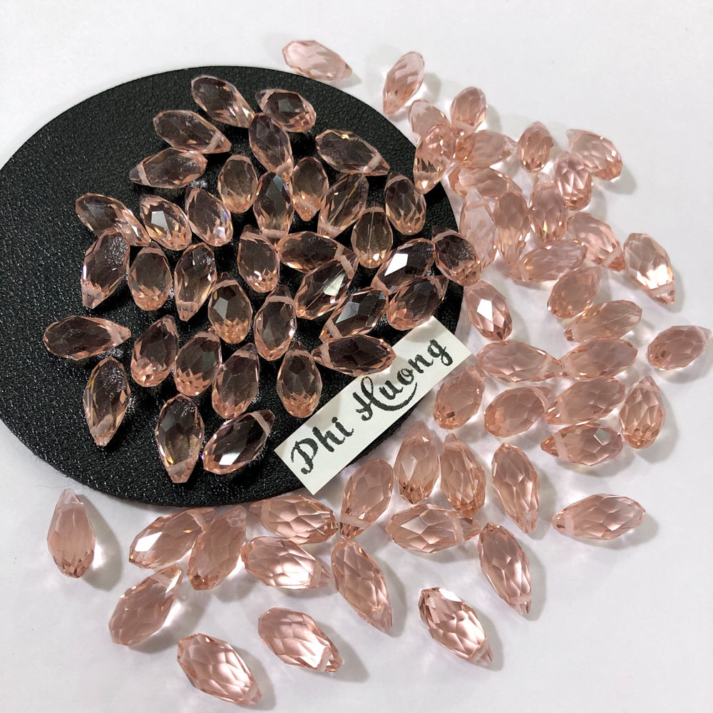 Gói 20 viên cườm phalê giọt nước cao cấp kích thước 6x12mm, trong suốt lấp lánh làm trang sức trang trí