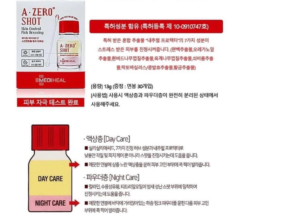 Dung Dịch Chấm Mụn Mediheal A-Zero Shot Skin Control Pink Dressing 13g