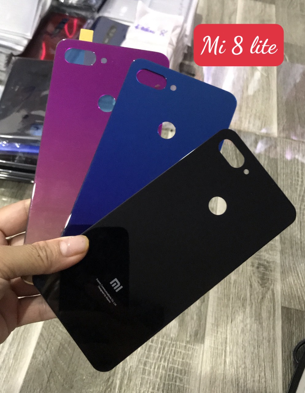 Kính lưng xiaomi Mi 8 lite