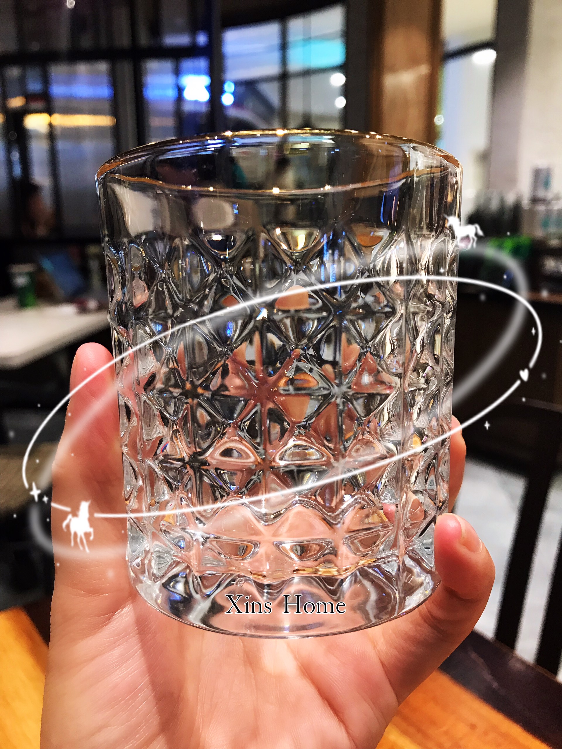 Cốc ly thủy tinh whisky PHA LÊ 🥃viền vàng