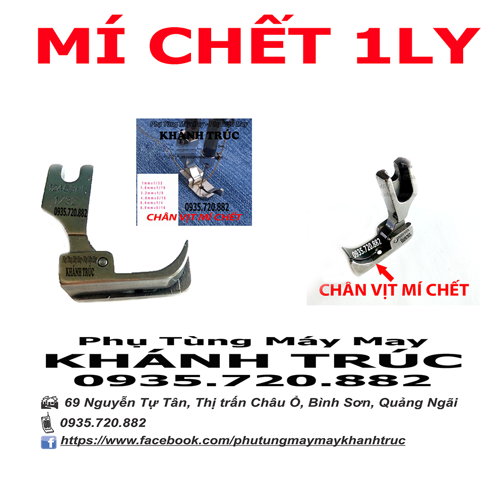 1ly- 12463HR Chân vịt mí chết 1ly máy may công nghiệp 1kim